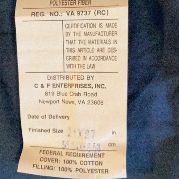 🌹 Sham CHAMBRAY QUILTED PILLOWCASE 21x27 AMAZING Pointed Details Navy & Red - Picture 6 of 16